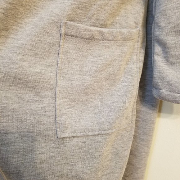 Fabletics S MOSCOW Coat Gray Green Fleece Lined Cascade Waterfall Open Front - Picture 6 of 8